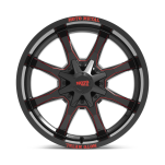 Felga aluminiowa MO970 Gloss Black Milled W/ Red Tint & Moto Metal On Lip MOTO METAL - 2