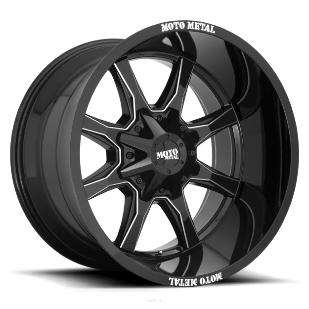 Felga aluminiowa MO970 Gloss Black W/ Milled Spoke & Moto Metal On Lip MOTO METAL