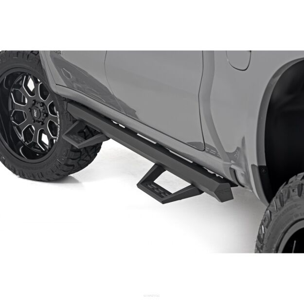 Progi, stopnie boczne regulowane aluminiowe Rough Country SRL2 Crew Cab