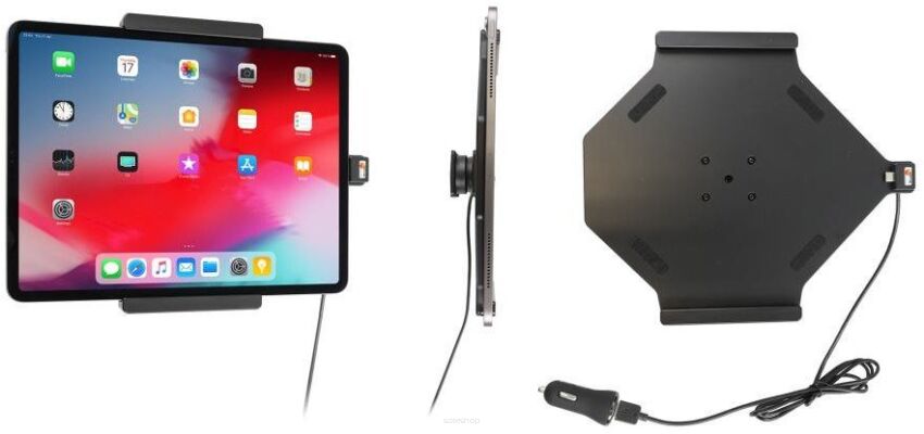 BRODIT Uchwyt aktywny z kablem USB do Apple iPad Pro 12.9 2020 (A2069, A2232, A2229)