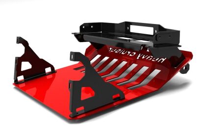 Jeep Grand Cherokee WK WH 2005-2010 płyta montażowa wyciągarki z osłoną czołową czerwona