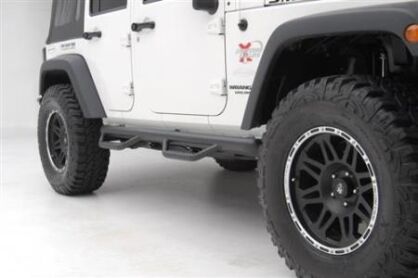 Progi, stopnie boczne SMITTYBILT Nerf Steps Czarne - Jeep Wrangler JK 4D
