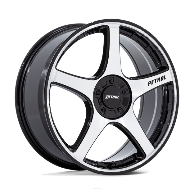 Felga aluminiowa PE003 P2E Gloss Black W/ Machined Face PETROL