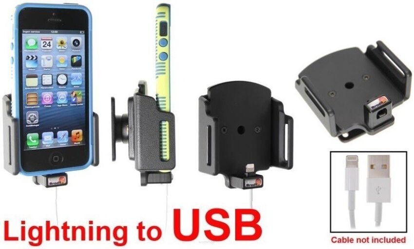 Uchwyt do Apple iPhone 5 & iPhone 5S & iPhone 5C & iPhone SE w futerale z możliwością wpięcia kabla lightning USB