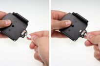 Uchwyt regulowany do Apple iPhone X w futerale lub obudowie o wymiarach: 62-77 mm (szer.), 2-10 mm (grubość) z możliwością wpięcia kabla lightning USB - 3