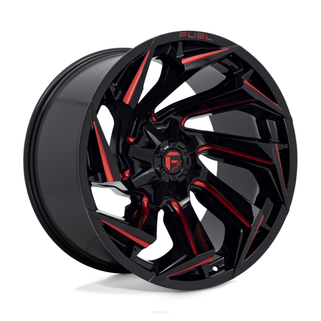 Felga aluminiowa D755 REACTION Gloss Black Milled W/ Red Tint FUEL