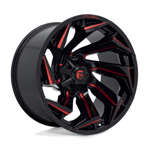 Felga aluminiowa D755 REACTION Gloss Black Milled W/ Red Tint FUEL