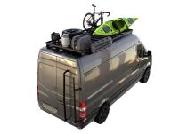 Mercedes Benz Sprinter 144in/170in / L2/L3 / MWB/LWB Wheelbase w/OEM Tracks (2006-Current) Slimline II Roof Rack Kit / Tall - by Front Runner - 3