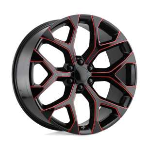Felga aluminiowa PR176 Gloss Black Red Milled PERFORMANCE REPLICAS