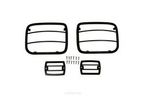 Osłony reflektorów przednich i kierunkowskazów SMITTYBILT czarne - Jeep Wrangler YJ