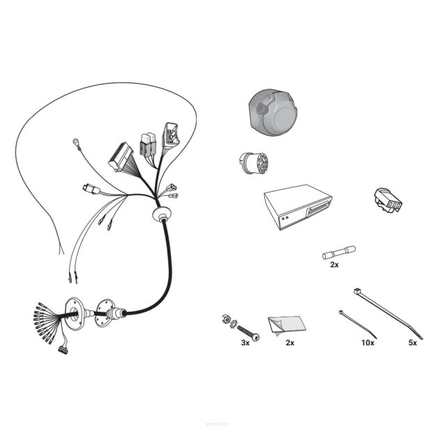 Wiązka przewodów do mocowania haka 13 PIN HAK-SYSTEM