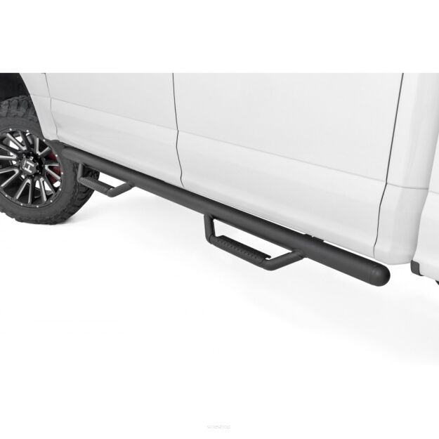 Progi, stopnie boczne czarne Rough Country Nerf Steps