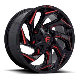 Felga aluminiowa D755 Reaction Gloss Black Milled W/ RED Tint Fuel