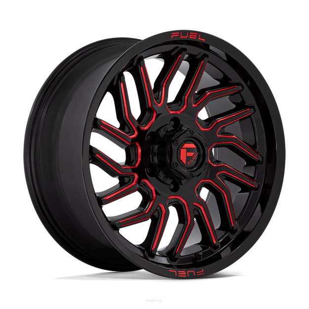 Felga aluminiowa D808 HURRICANE Gloss Black Milled Red Tint FUEL