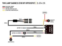 Wiązka do podłączenia dwóch lamp DEUTSCH DT - 4 PIN, 12V z włącznikiem - serii LAZER UTILITY, CARBON-6 - 3
