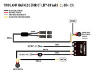 Wiązka do podłączenia dwóch lamp DEUTSCH DT - 4 PIN, 12V z włącznikiem - serii LAZER UTILITY, CARBON-6 - 4