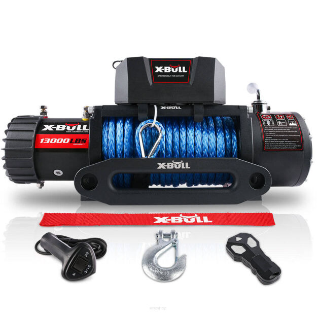 Wyciągarka samochodowa elektryczna X-Bull prime HRW13000BY 12V lina syntetyczna