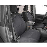 Komplet pokrowców czarnych na siedzenia z tylnym podłokietnikiem Neoprene Rough Country - Jeep Wrangler JL 4 Drzwi - 6
