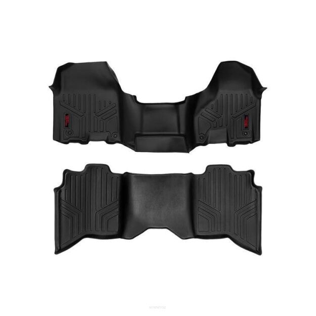 Gumowe dywaniki na podłogę model z przednią kanapą Rough Country - RAM 1500 19-on Crew Cab