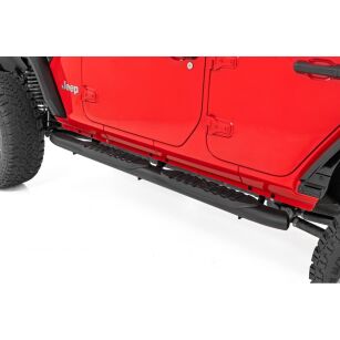 Progi, stopnie boczne czarne Rough Country Oval Nerf Steps