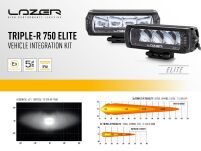 Zestaw dwóch lamp LAZER TRIPLE-R 750 Elite (Gen2) z systemem montażu w fabrycznym grillu - Isuzu D-Max (2023 -) - 7
