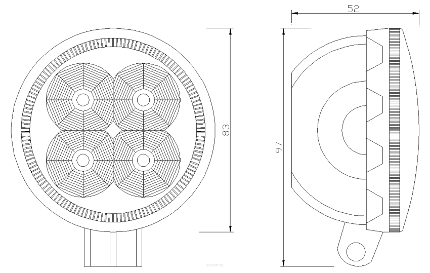 Lampa robocza 4x LED flood