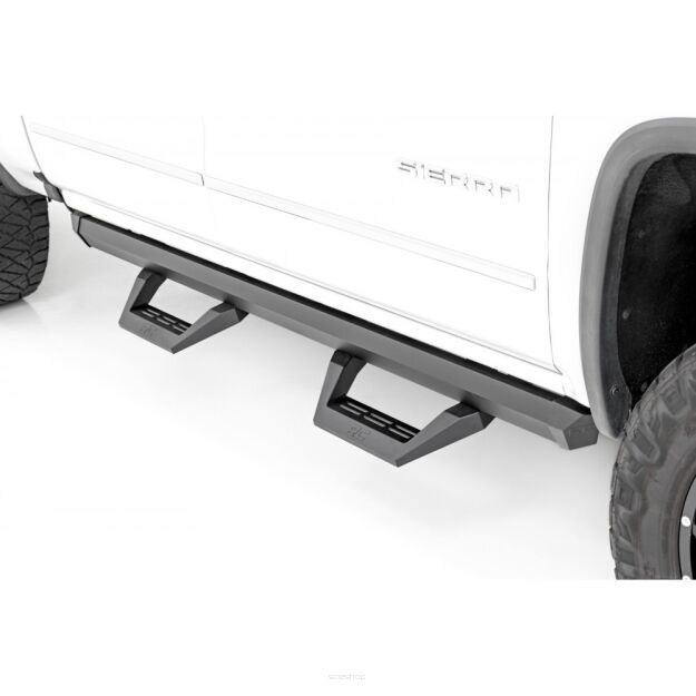 Progi, stopnie boczne regulowane aluminiowe Rough Country SRX2 Crew Cab