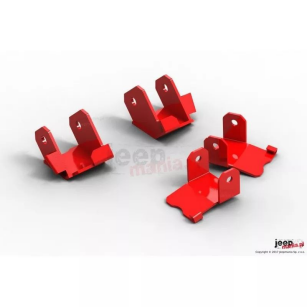 Osłony mocowań dolnych wahaczy, zestaw przód i tył, czerwone : Jeep Wrangler JK 2007-2017