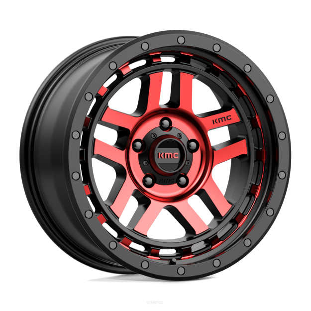 Felga aluminiowa KM540 RECON Gloss Black Machined W/ Red Tint KMC