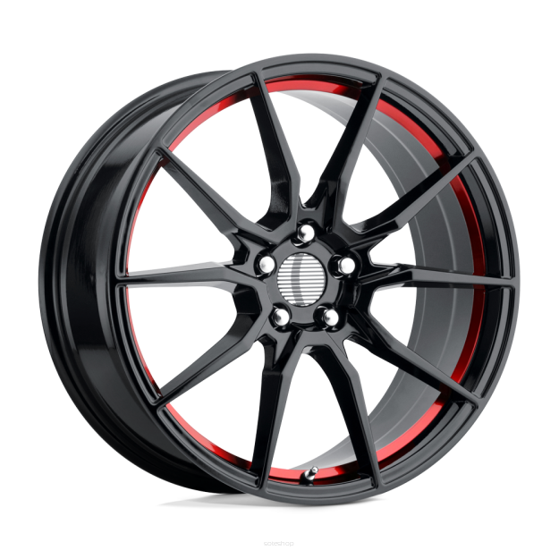 Felga aluminiowa PR193 Gloss Black Red Machined PERFORMANCE REPLICAS