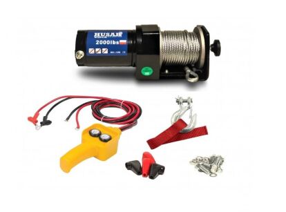 Husar Winch wyciągarka elektryczna ATV BST 2000LBS Y Lina stalowa 907kg UTV Quad PŁUG