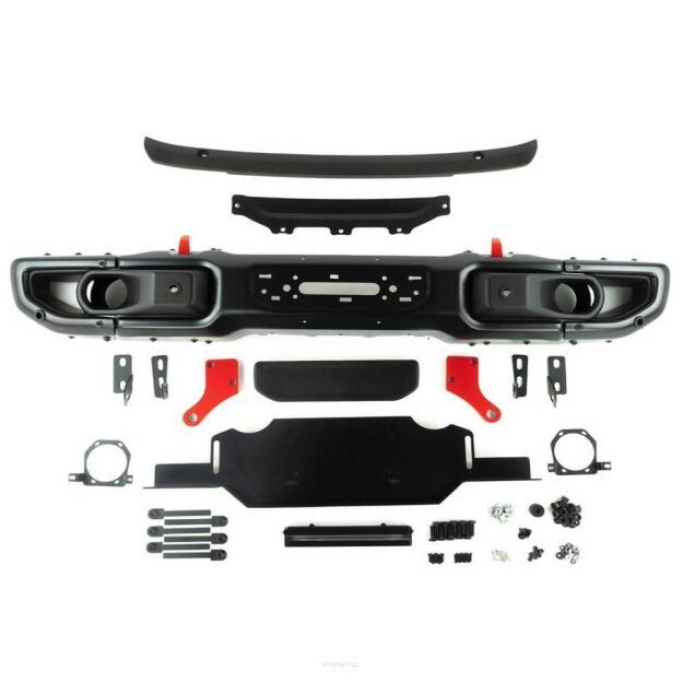 Zderzak aluminiowy przód z płytą pod wyciągarkę OFD Matowy