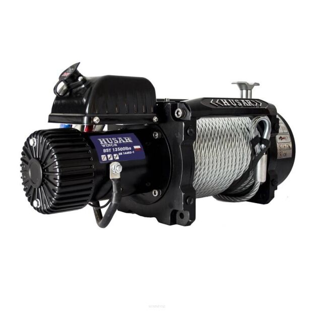 WYCIĄGARKA ELEKTRYCZNA HUSAR WINCH BST 13500lbs EN 14992-1 24V lina stalowa