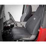 Komplet pokrowców czarnych na siedzenia Neoprene Rough Country - Jeep Wrangler YJ 91-95 - 2