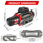 Wyciągarka elektryczna X-BULL WINCH TOUGH 13500 LBS HIGH SPEED lina syntetyczna - 3