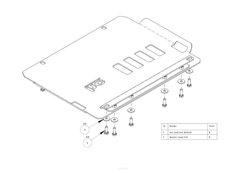 Osłona przedniego mostu , miski olejowej przekładni kierowniczej Ford F150 F-150 2009-2014