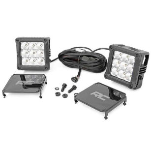 Lampy LED 4" kwadratowe white DRL Rough Country Chrome Series