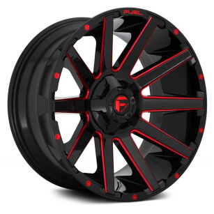 Felga aluminiowa D643 Contra Gloss Black/Red Tinted Clear Fuel