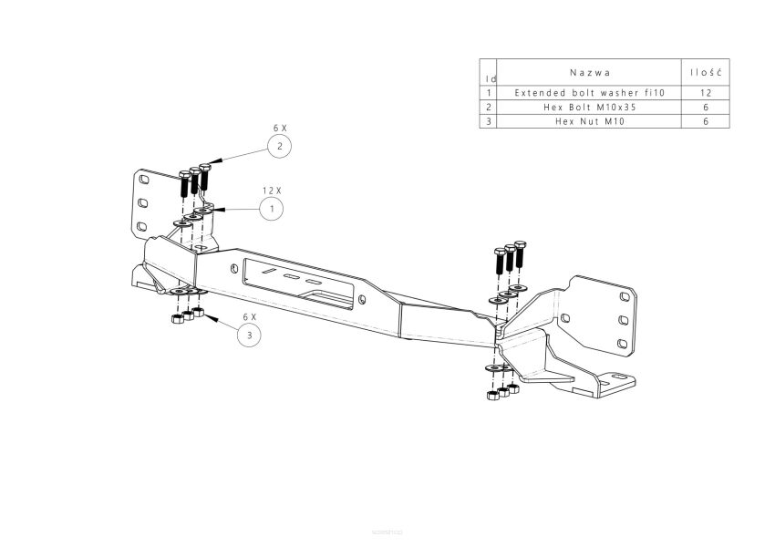 Toyota Sequoia 2014-2020 płyta montażowa wyciągarki