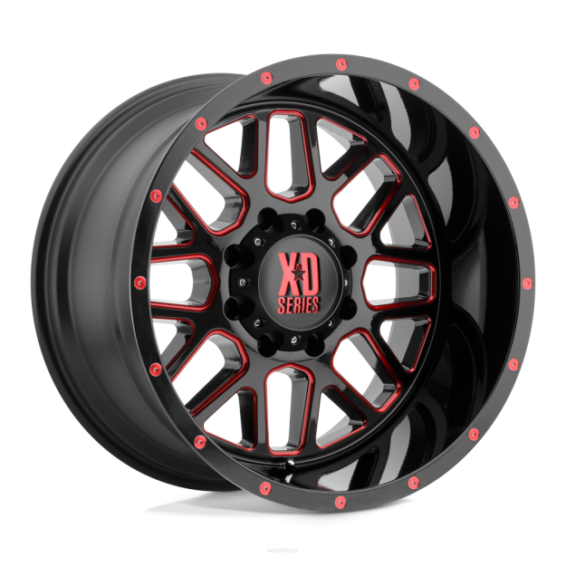 Felga aluminiowa XD820 GRENADE Satin Black Milled W/ Red Tinted Clear Coat XD SERIES