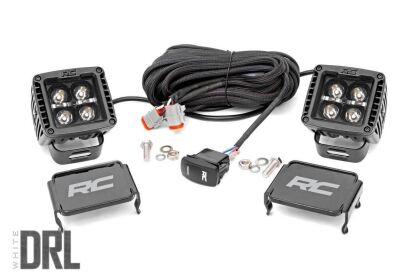 Reflektory Para LED CREE 2" Kwadratowe Black Series DRL Biały Rough Country