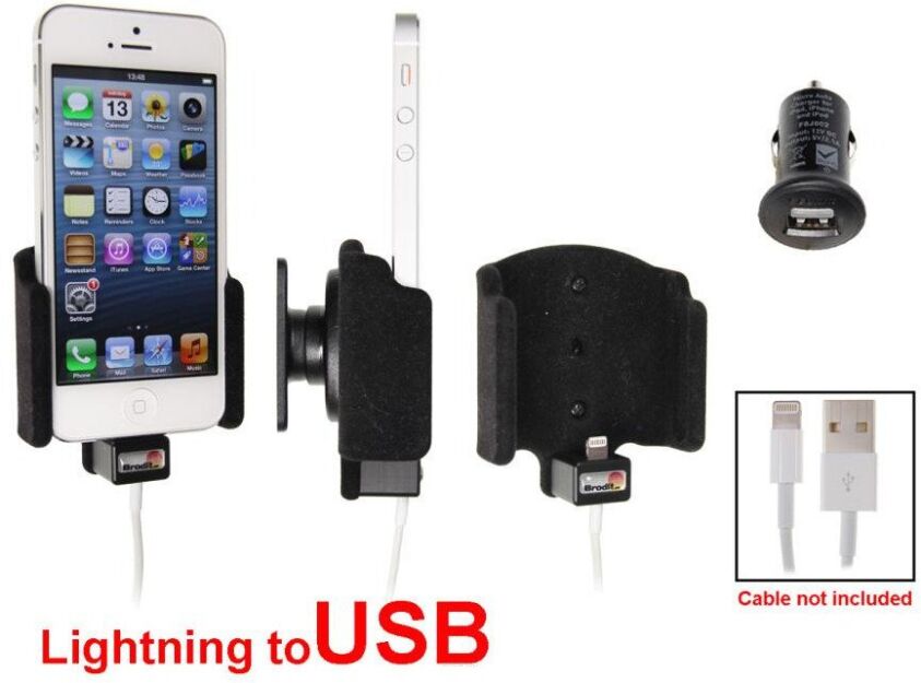 Uchwyt do Apple iPhone 5 & Apple iPhone 5S & Apple iPhone SE z możliwością wpięcia kabla lightning USB
