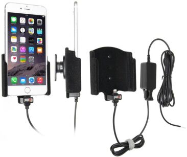 Uchwyt do Apple iPhone 6s Plus z wbudowaną ładowarką samochodową do instalacji na stałe