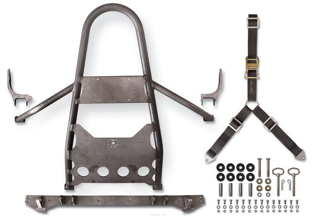 Kosz koła zapasowego z mocowaniem Stinger do 2'' liftu POISON SPYDER - Jeep Wrangler TJ