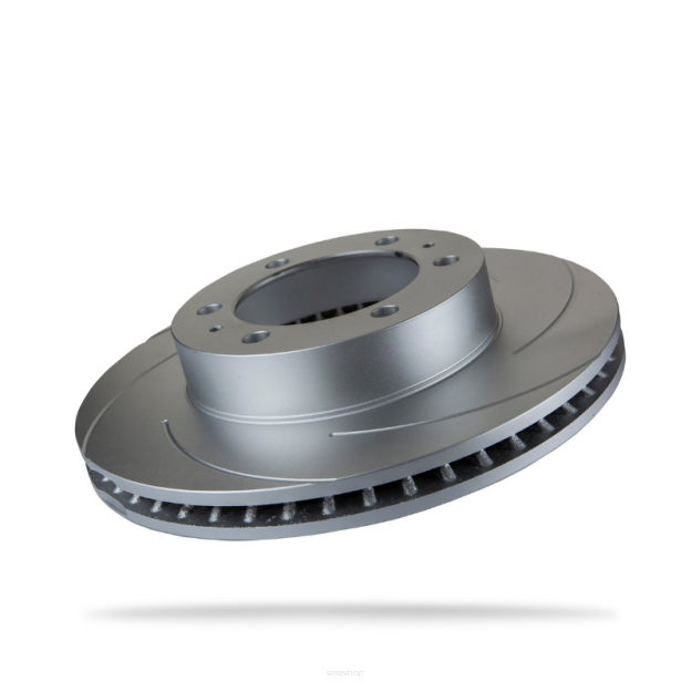 Przednia prawa tarcza hamulcowa nacinana - 319mm Pedders Slotted Geomet Coated Rotor