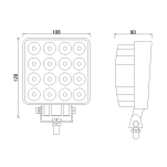 Lampa robocza LED 16x LED spot  kwadratowa - 2