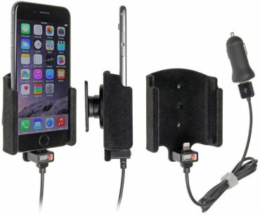 Uchwyt do Apple iPhone 6 z wbudowanym kablem USB oraz ładowarką samochodową