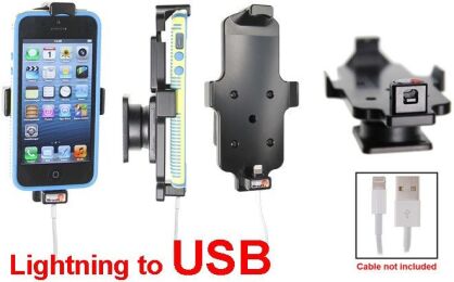Uchwyt do Apple iPhone 5, iPhone 5C & iPhone 5S & iPhone SE w futerale z możliwością wpięcia kabla lightning USB