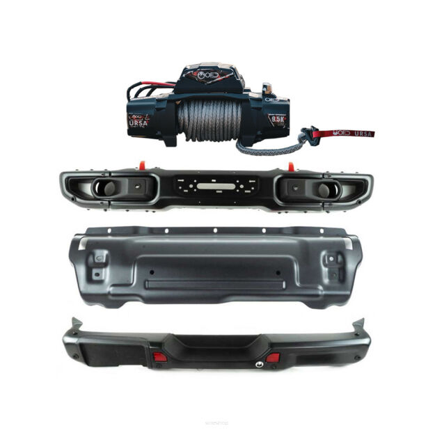 Zderzak przód z płytą pod wyciągarkę + wyciągarka URSA + zderzak tył + płyta osłonowa OFD