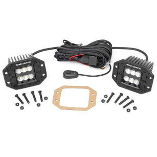 Lampy LED 2" kwadratowe wpuszczane flood Rough Country Black Series